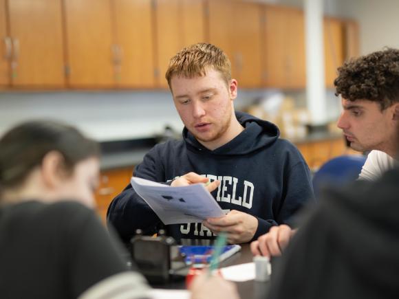 Students working collaboratively during a classroom exercise