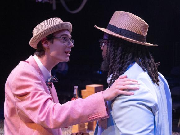 Two students acting in William Shakespeare's Twelfth Night.