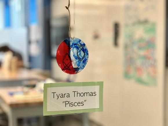 Pisces sign created in a math explorations class.