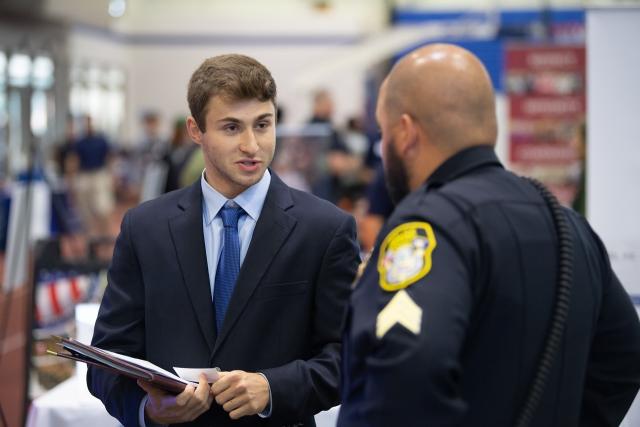 Criminal Justice student at the Criminal Justice Career Fair.
