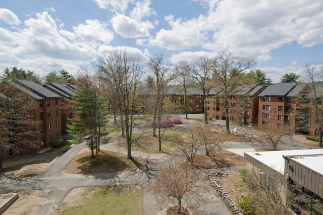 Exterior of the Apartment Complex in the spring.