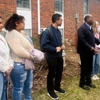Students, faculty, staff, and volunteers on campus for the Innovation Garden Party.